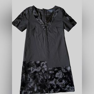 French Connection Dress with Velvet Contrast Women's Size 0 Black